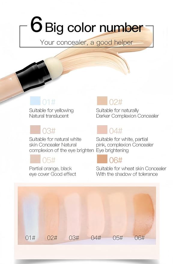 6 Colors Lightweight Full Coverage Contour Concealer Pen Waterproof Natural Color Corrector Concealer Stick (Color 03)