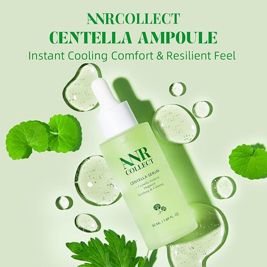 Centella Serum, Centella Asiatica Serum for Sensitive, Redness, Dry and Acne-Prone Skin, Soothing & Calming with Mugwort & Cica, 1.7 fl oz (50ml)