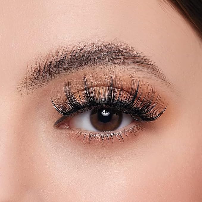 8Pair 3D False Eyelashes Fluffy Natural Look PACK Volume Fluffy Natural Faux Mink Lashes(3D999 DRAK PINK)