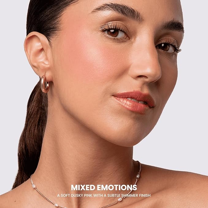 Phase Zero Makeup Powder Blusher - "Mixed Emotions" - 4g / 0.141oz - Pigmented, Buildable, Lightweight Powder Blush for a Radiant, Healthy, Natural Glow. Versatile Shades - Pink - Shimmer finish.