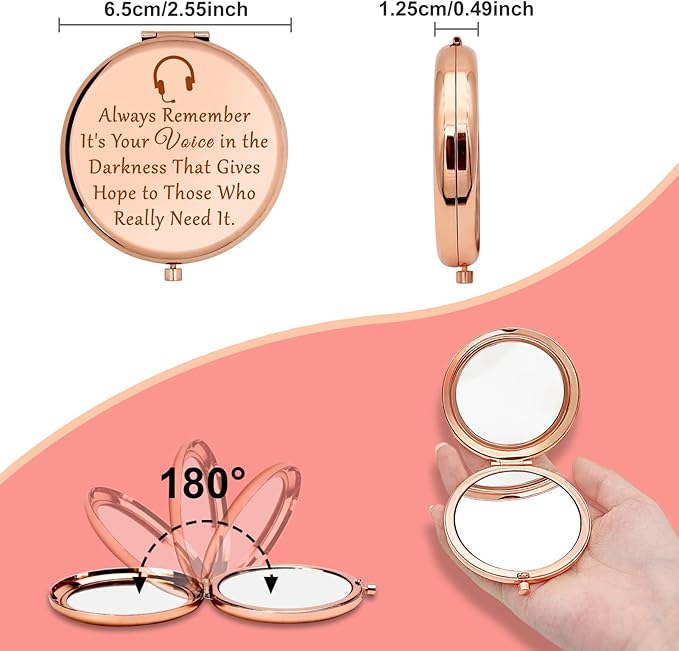 911 Operator Gifts Compact Makeup Mirror Thank You Gift Telecommunications Week Gift for Her 911 Dispatcher Gift First Responder Operator Folding Makeup Mirror 911 Gift Christmas Retirement Gifts