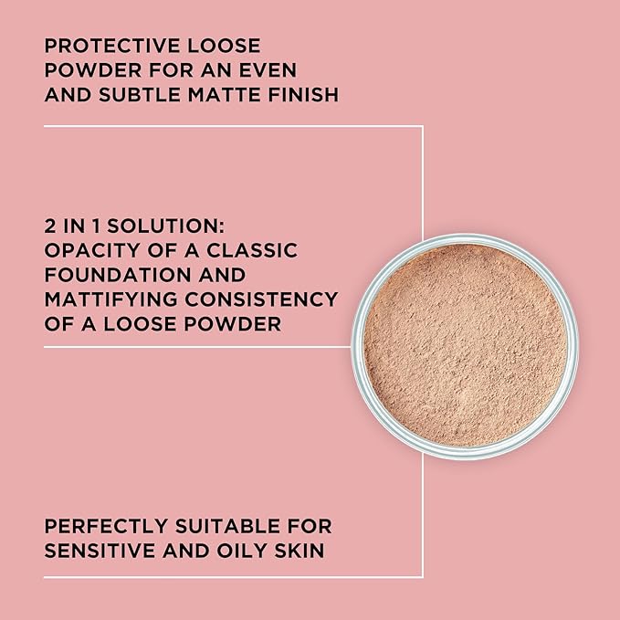 ARTDECO Mineral Powder Foundation - natural beige – loose setting powder for a smooth finish - medium coverage - perfect for sensitive & oily skin - makeup with zinc & magnesium - vegan-0.53 Oz