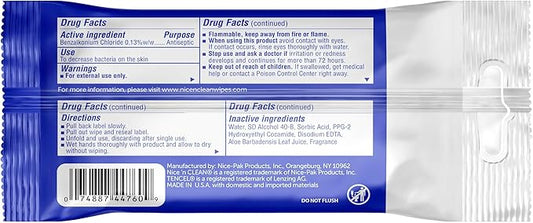 Nice 'N Clean Sensitive Skin Wet Hand Wipes Infused with Aloe & Vitamin E, Blue, 400 Count