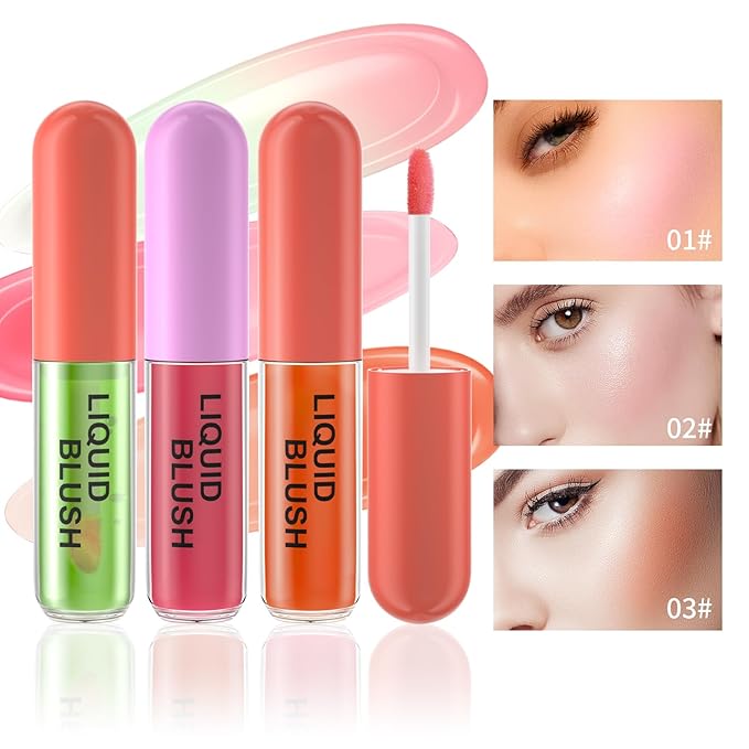YCLUOYANG-Color Changing Blush Oil, Liquid Blush Oil for Cheeks, Long-lasting Color Pigments, Clear Blush For All Skin Tones