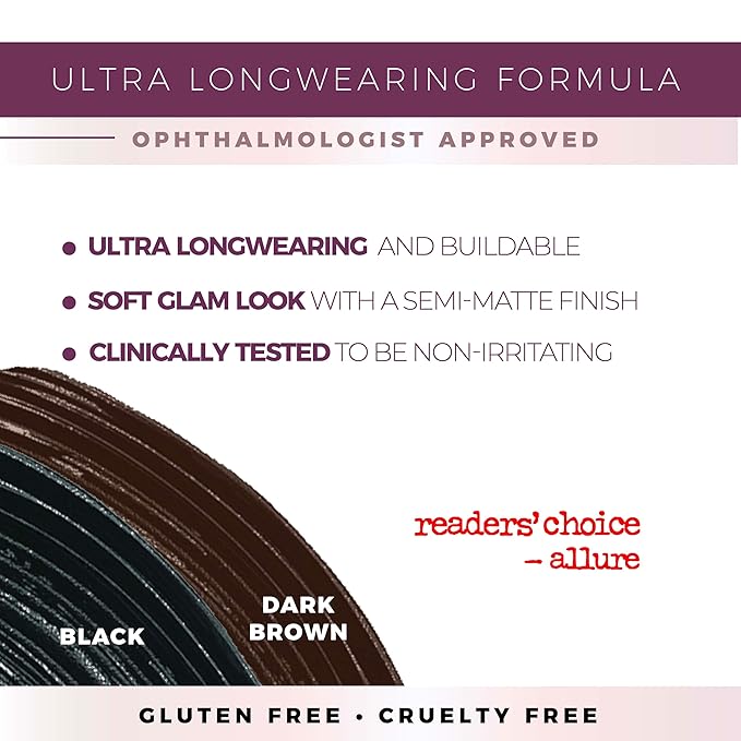 Blinc Amplified Tubing Mascara, Ultra-Longwearing Washable Mascara, Soft-Glam Volumizing, Lengthening and Defining Mascara, Gluten-Free and Cruelty-Free, Dark Brown, 9mL / 0.30 Fl. OZ