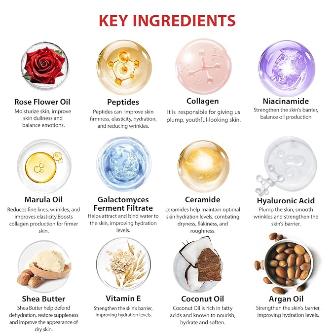 Christmas Gifts for Women, Red Rose 32 Pcs Facial Skin Care Set, Luxury Bath and Body Gifts, Spa Set & Self-Care Gifts, Lip Gloss, Face Sheet Mask, Serum, Present, Birthday, Valentines, Mother Day