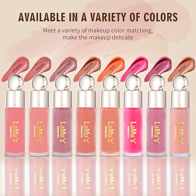 LaMu'S COSMETICS Soft Pinch Weightless Liquid Blush, Long-Lasting Beauty Natural Waterproof Face Liquid Blush For All-Day Wear (Worth-Rose, 0.25fl.oz/7.5ml)