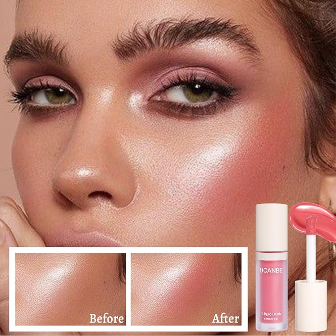 UCANBE Liquid Matte Blush Makeup for Cheeks, Highly Pigmented, Long Lasting, Anti-scratch, Natural-Looking, Daily Use Makeup Blush Suitable for Women Girls(04 Coral)