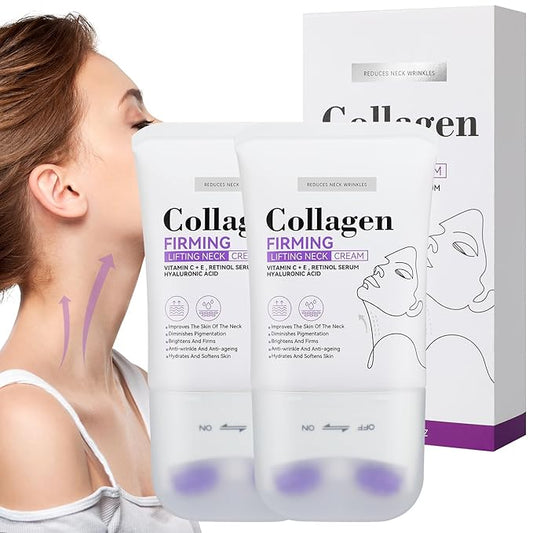 2Pcs Neck Collagen Cream-Collagen Firming Lifting Neck Cream,Face & Neck Collagen Cream,Firm and Lift Sagging Skin