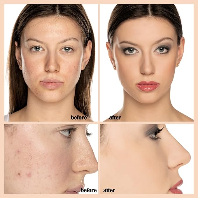 2PC Foundation Makeup&Liquid Concealer,Naturally Liquid Foundation,Full Coverage Mattle Oil-Control Concealer,Multi-Use Makeup Concealer for Acne,Dark Circles(A103+103, 30ml+3ml)