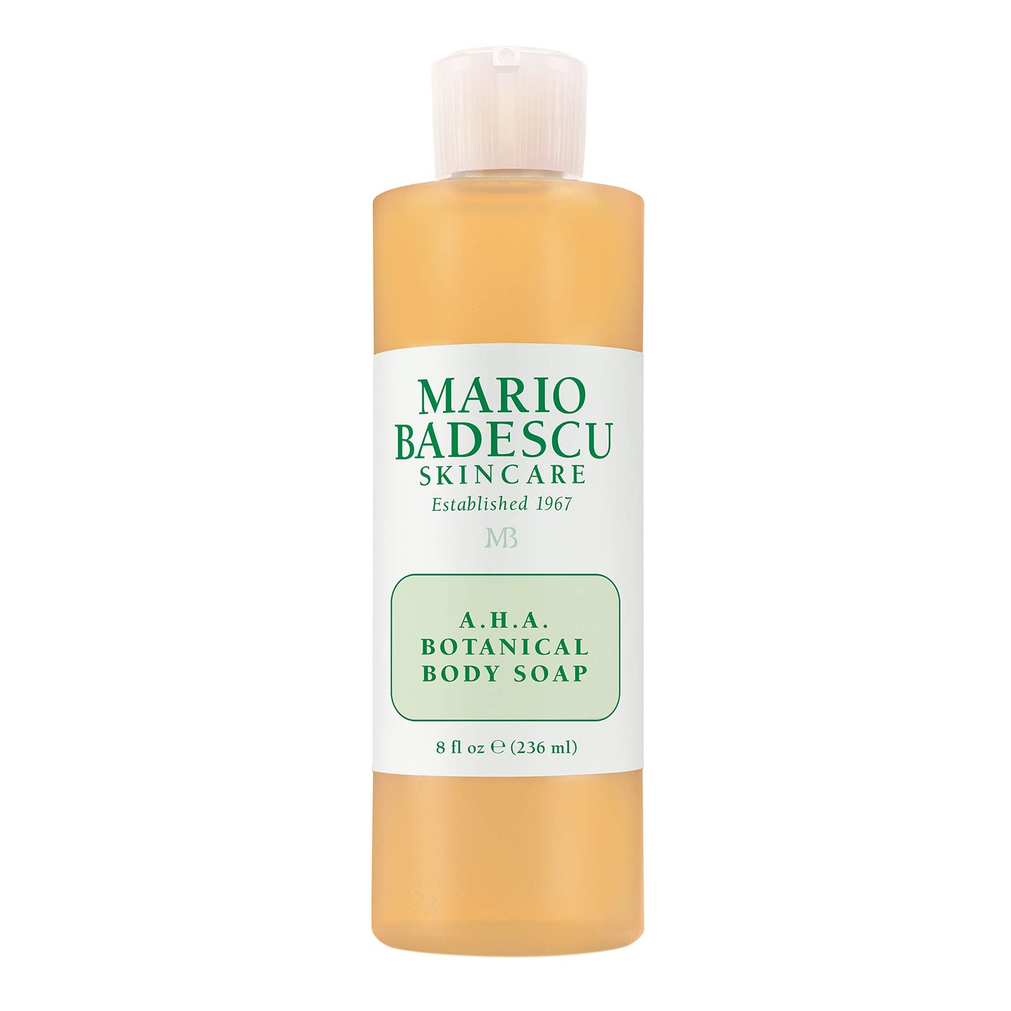 Mario Badescu AHA Botanical Body Wash Moisturizing, Clarifying and Gentle Exfoliating Wash for Brighter, Softer and Smoother Skin, Body Soap Infused with Glycolic Acid & Fruit Enzymes, 8 Fl Oz