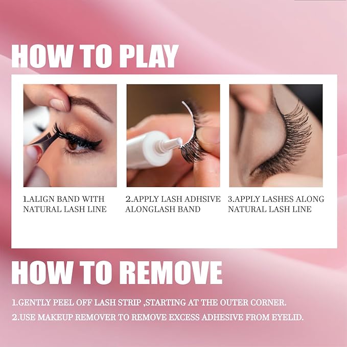 3D Fluffy Strip Lashes - Ultra Soft & Natural Looking False Eyelashes for Instant Volume | Easy to Apply, Reusable