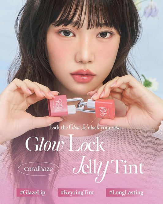 CORLAHAZE Glow Lock Jelly Tint 109 Heavy 4g, Hydrating Jelly Glow Lip Stain, High-Shine, Long-Lasting Color Moisturizing Lip Enhancer with Rosehip Oil, Collectible Lock-Shaped Design, Korean Makeup