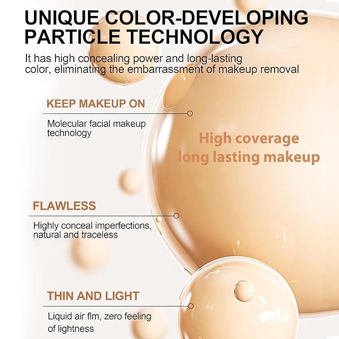 Biology 4-in-1 Foundation Hydrating Medium Spectrum Full Coverage Lotion Foundation, Protecting from Sun with SPF 50+, 4 1 Concealer Waterproof Longwear (Light, 1 FL OZ)