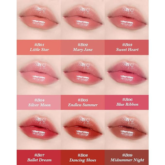 Flower Knows Swan Ballet Shine Lipstick,Hydrating Solid Lip Gloss,Moisturizing Pink Tinted Lip Balm-Long Lasting Lip Gloss in Balm for Girls&Women,Vegan & Cruelty-Free(B04 Silver Moon)
