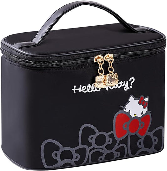 AmBealla Makeup Bag Large Waterproof Cosmetic Bags with Makeup Brush Holder, Cute Printed Makeup Organizer for Women Traveling,Portable Toiletry Bag for Girls