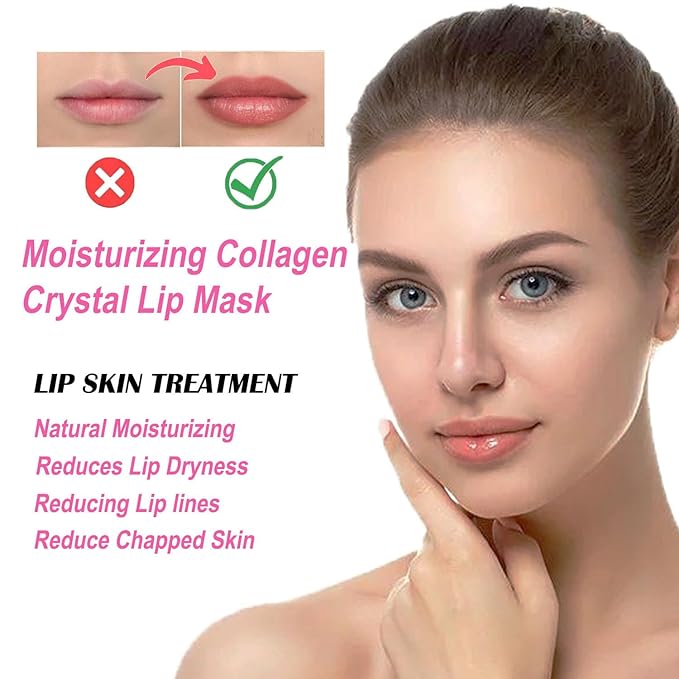 30 Pairs Lip Masks & Gold Hydrogel Collagen Eye Masks, Under Eye Patches Gel Pads for Dark Circles and Puffiness, Moisturizing & Anti-Ageing Skincare for All Skin Types