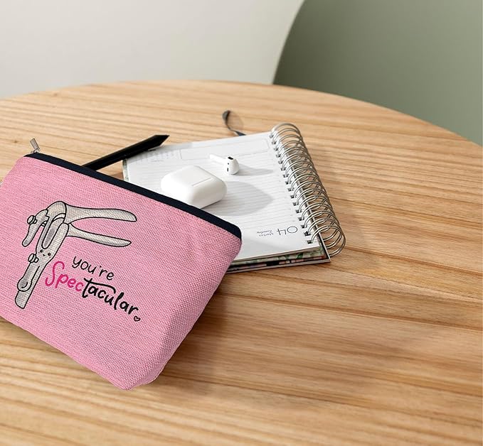 Ayxvt Obgyn Cosmetic Make up Bag - Obgyn Gifts Makeup Bag, Medical Office Decor, Obgyn Gifts for Doctors, Midwife Gifts Cosmetic Bag, Gifts Ideas for Doctors (Pink)