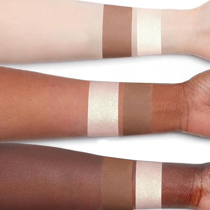 2 Pcs Cream Contour Highlighter Stick for Face Cheeks, Face Brightens Trimming Cream Bronzer Stick, Waterproof Long Wearing Contour Wand Matte & Dewy Finish Face Shaping Makeup (2+6)