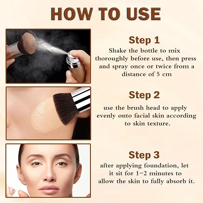 Magic Minerals Airbrush Foundation Full Coverage,Airbrush Flawless Setting Spray Foundation for Mature Skin,Moisturizing Foundation Makeup for Mist Finish(01 Natural/Warm Porcelain)