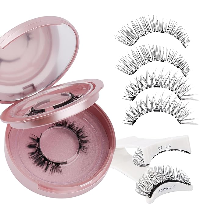2-Pairs Reusable Magnetic Eyelashes with Applicator: Natural Look, Reusable, No Glue or Liner Needed, Wendy, K8+604-1