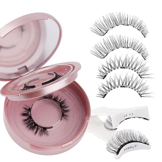 2-Pairs Reusable Magnetic Eyelashes with Applicator: Natural Look, Reusable, No Glue or Liner Needed, Wendy, K8+604-1