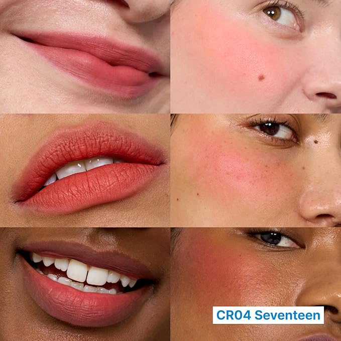 Blurry Pudding Pot | Airbrushed Blush & Lip, Buildable Pigment, Long-lasting, Lightweight, Easy to Blend, Natural Soft Matte Finish - Seventeen (Sunny Coral) | 0.17 oz