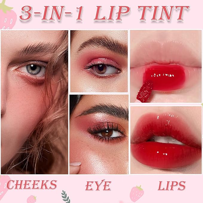 6 Colors Lip Tint Stain Mini Liquid Lipstick, Korean Lip Gloss Moisturizing Natural Velvet Lip Tint, Waterproof Longwear Liquid Blush & Lip Stain, Vivid Color Lip Tint Makeup