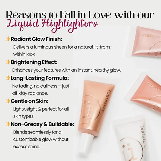 M2U NYC Liquid Highlighter Makeup – Lightweight Luminizer for Natural Radiant Glow with Shimmer – Ultra Smooth Hydrating Illuminator, Face, Cheekbone & Body Glow Enhancer Pink Pearl (Mermaid Tears)