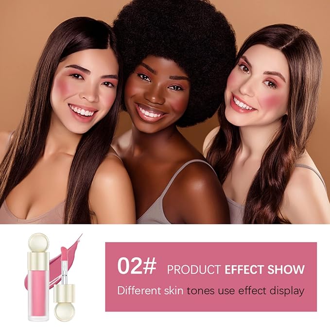 Liquid Blush, Matte Liquid Cream Makeup Dual Use for Cheeks and Lips, Long-Lasting, Smudge Proof, Moisturizing Face Blush Stick for Cheek, Pink Lip gloss for Girl