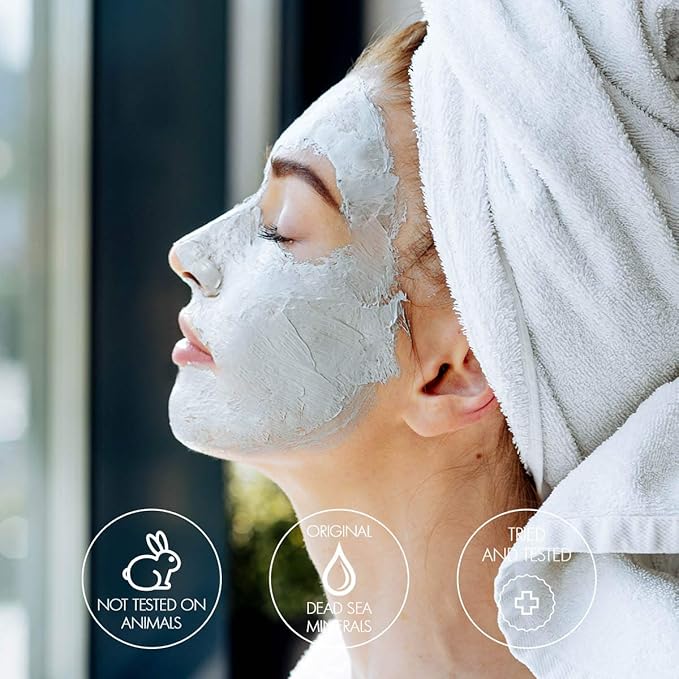 Dead Sea Mud Face MASK Premier Dead Sea online Exclusive, natural formula, wrinkle reducer, anti-aging, pore minimizer, witch hazel, aloe vera, minerals, vitamins, nutrients, antioxidants 1.7FL.oz