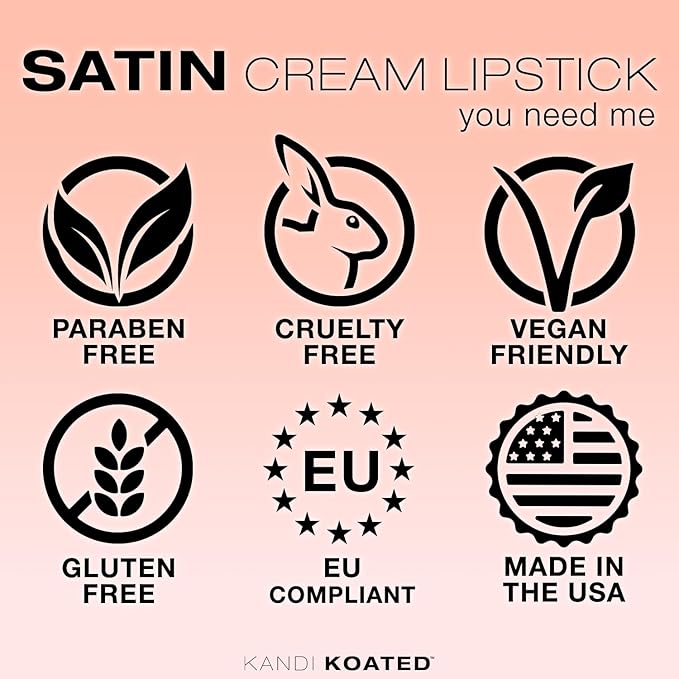 Kandi Koated Satin Lip Color [You Need Me] Soft & Creamy Lipstick Kandi Burruss | Rich Colors, Paraben-Free, Cruelty-Free Creme Lipstick | Beauty & Makeup