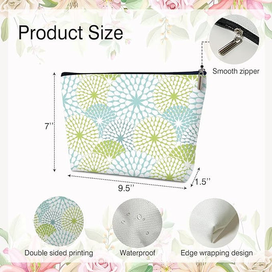 Multifunctional Makeup Bag - Mandala Flowers, Floral Toiletry Pouch for Her - Gift for Women, Girls, Sisters, Daughters, Moms - Travel Accessories