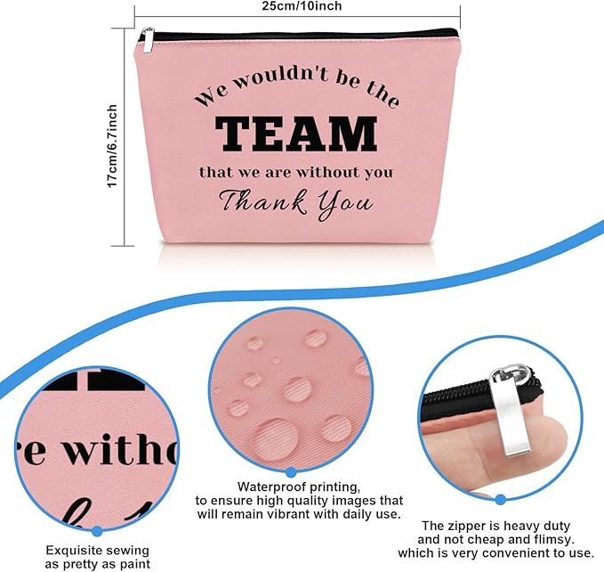 Boss Leader Appreciation Makeup Bag for Women Employee Manager Supervisor Coach Thank You Cosmetic Bag Colleague Leaving Boss Day Birthday Thanksgiving Gift Oxford Cloth Travel Pouch