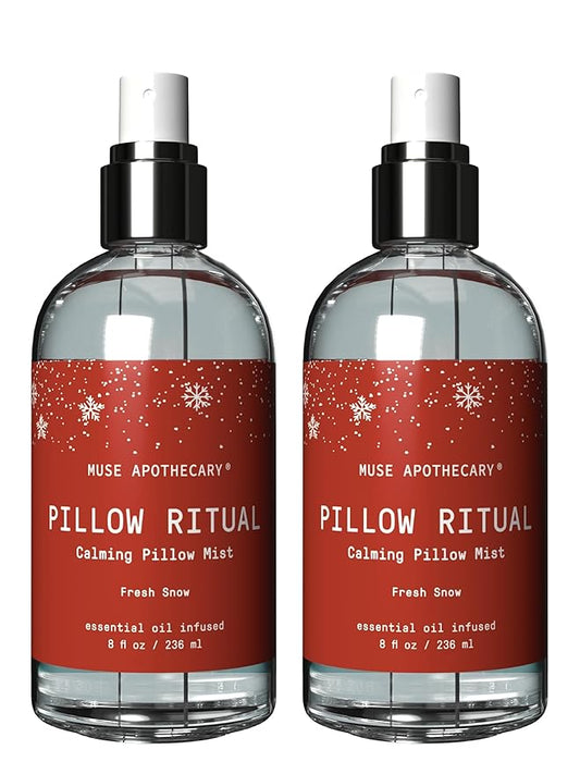 Muse Apothecary Pillow Ritual - Aromatic, Calming and Relaxing Pillow Mist, Linen and Fabric Spray - Infused with Natural Aromatherapy Essential Oils - 8 oz, Fresh Snow, 2 Pack
