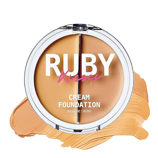 Ruby Kisses 3D Face Creator Cream Foundation & Concealer, 12 Hours Long Lasting, Medium to Full Coverage, Non-Greasy, Ideal for Makeup & Contour Palette (Level 3)