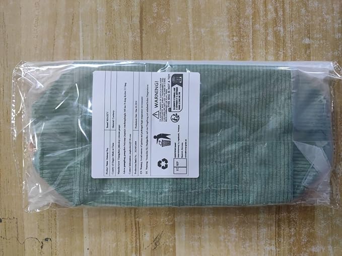 MAGEFY Small Makeup Bag for Purse Portable Makeup Pouch with Compartments Corduroy Make up Bag for Women Travel Cosmetic Essential (Green, FACE)