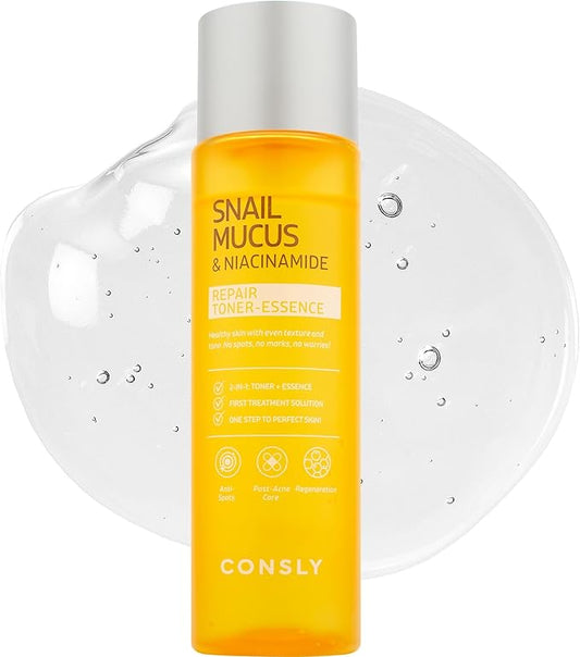 Toner Essence | 2-in-1 Face Toner and Essence | Hydrating, Firming & Revitalizing Korean Skincare | for All Skin Types | 200ml / 6.76 fl oz (Snail Mucus)