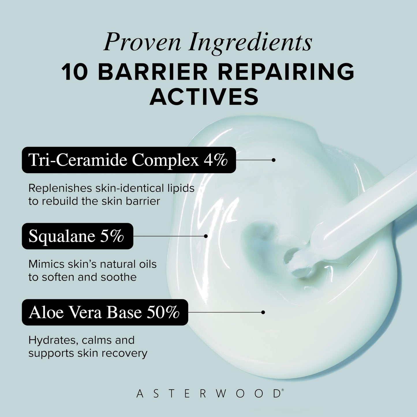 Asterwood Ceramide Barrier Repair Serum - Hydrating, Calming, & Barrier-Restoring Skin Facial Serum - with Triple Ceramide Complex, Squalane, Hyaluronic Acid - Fragrance-Free, Cruelty-Free - 1 Fl Oz