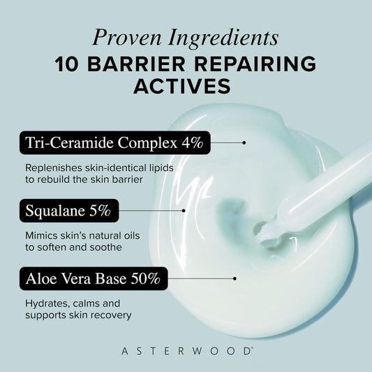 Asterwood Ceramide Barrier Repair Serum - Hydrating, Calming, & Barrier-Restoring Skin Facial Serum - with Triple Ceramide Complex, Squalane, Hyaluronic Acid - Fragrance-Free, Cruelty-Free - 1 Fl Oz