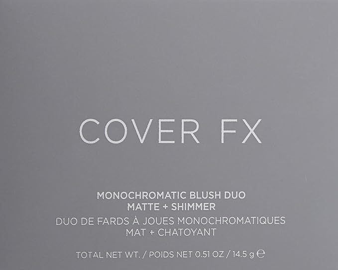 COVER FX Monochromatic Powder Blush Duo - Spiced Cinnamon: Terracotta Flush - Matte + Shimmer Finish - Create Custom, High Impact Color