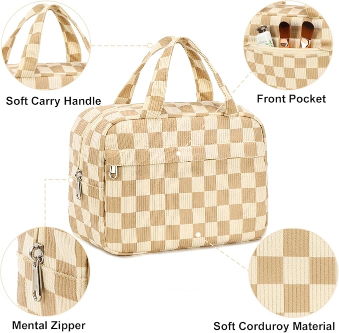 Makeup Bag for Women Cosmetic Bag Large Make Up Organizer Travel Toiletry Bags Waterproof Zipper Tote Pouch Purse for Girls