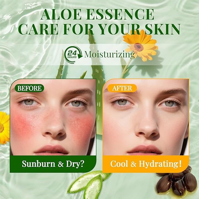 30 Pack Aloe Vera Hydrating Face Masks Skincare, Moisturizing & Soothing Sheet Face Mask for Skin Care, Bulk Aloe Face Masks for After Sun Care and Sunburn Relief