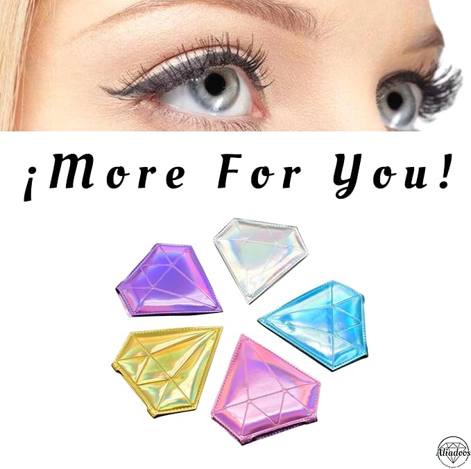 Makeup Mirror| Small Cute for Purse|2X/1X Magnifying| Your Womens Fashion| Travel Portable Slim Compact Mirror| Leather Gorgeous Elegant Iridescent Diamond Shape Women| Graduation Stylish