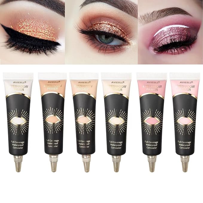 Eyeshadow Primer-3Pens Eye Primer,Makeup Primer Long Lasting Cream Eyeshadow Base,Primer Face Makeup,Full Coverage Waterproof Concealer 3 Colors -0.40 fl oz (IVORY+MEDIUM+WHEAT)