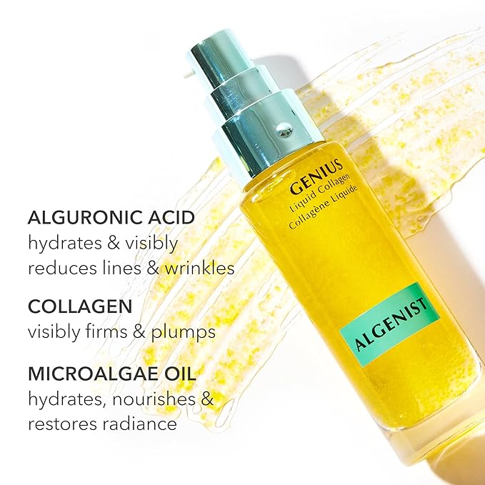 Algenist GENIUS Liquid Collagen Serum - Firming and Hydrating Face Serum with Collagen + Vitamin E - Helps Visibly Minimize Fine Lines + Wrinkles and Improve Elasticity (30ml)