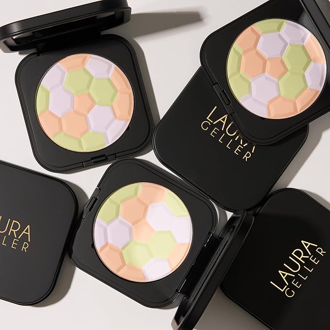 LAURA GELLER NEW YORK Filter Finish Pressed Radiant Setting Powder, Color Correcting For Even Tone, Universal