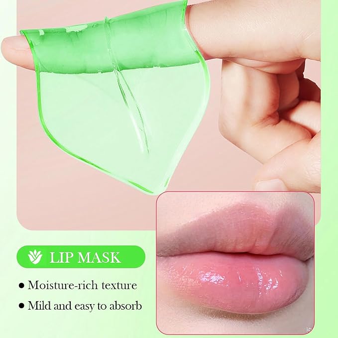 10 Pair Under Eye Mask & 10 Pair Lip Mask Skincare Set, Aloe Vera Lip Patches & Under Eye Patches for Puffy Eyes, Dark Circles, Dry Lips Lines, Deep Hydrating Moisturizing for Women & Men Skincare