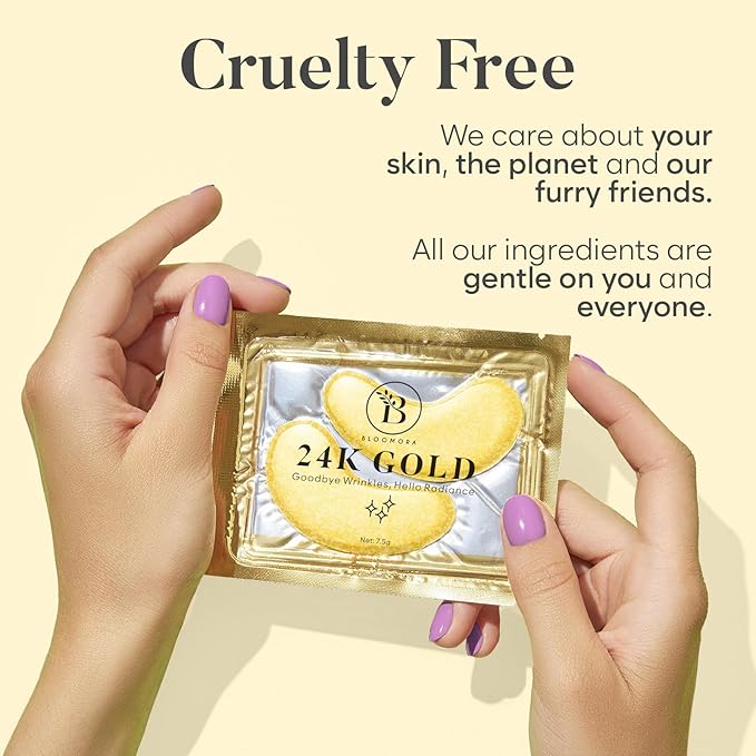 24K Gold Under Eye Patches (30 Pairs) Under Eye Patches for Dark Circles, Under Eye Patches for Puffy Eyes and Dark Circles, Under Eye Mask, Eye Care, Puffy Eyes Treatment