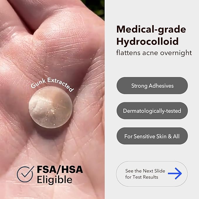 AVARELLE Acne Cover Patches, FSA HSA Eligible Hydrocolloid Pimple Patches for Face with Tea Tree Oil, Korean Skincare Zit Patches for Face | FSA HSA Store Eligible Items | Vegan, Cruelty-free